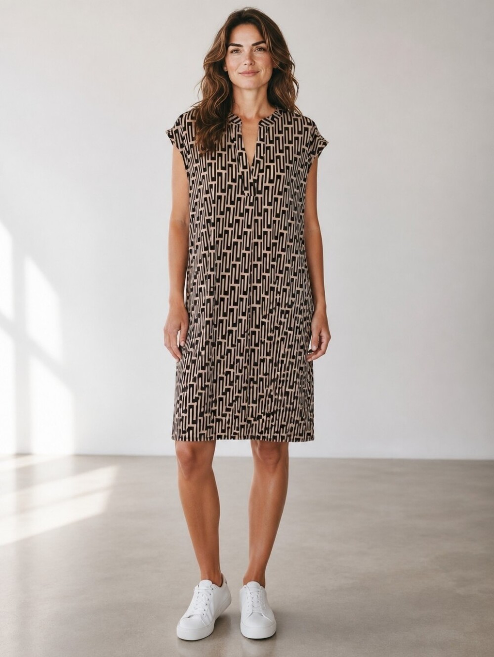 JONES NEW YORK Geometric Print  Shift Dress